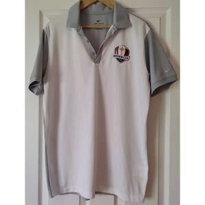Men's Nike Dri-Fit Golf Shirt 2020 Ryder Cup Gray & White Polo - Medium